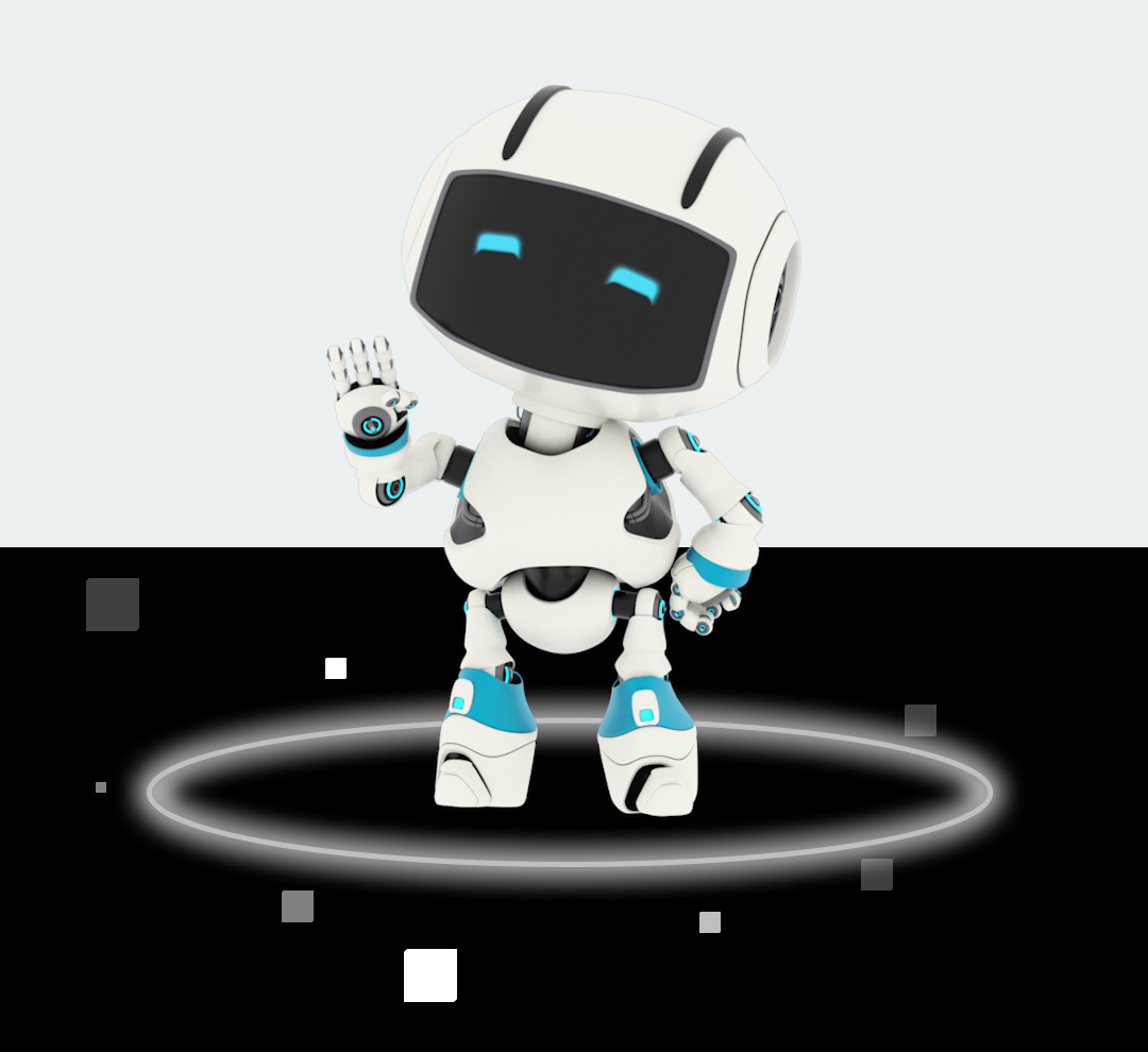Illustration du cuterobot de pixEasy pour la section Contact en version mobile
